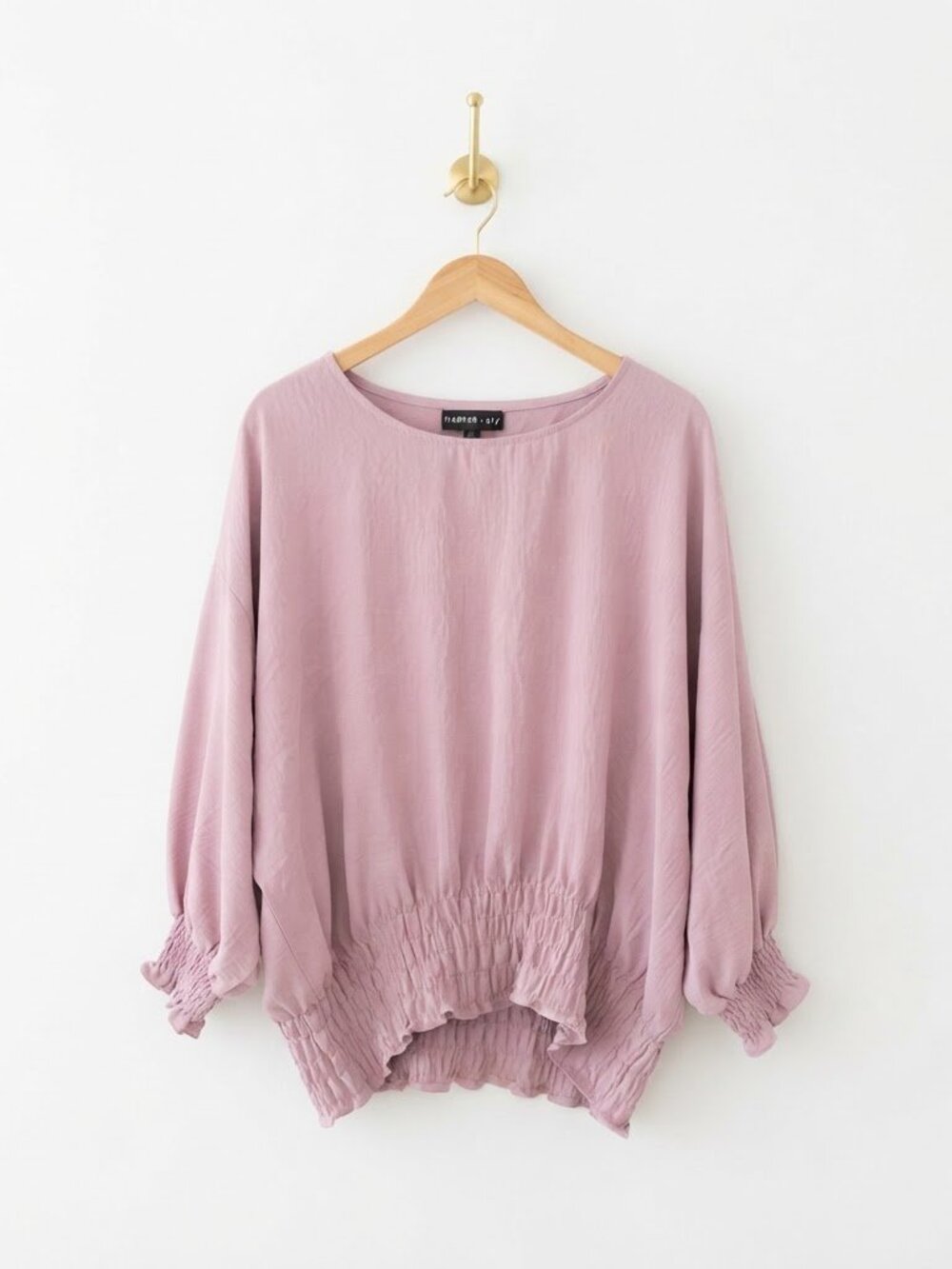 Dusty Rose Smocked Blouse 2X Mauve Cottagecore Soft Girl Y2K Aesthetic Peasant